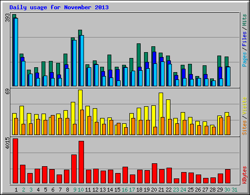 Daily usage for November 2013