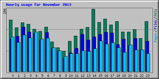 Hourly usage for November 2013