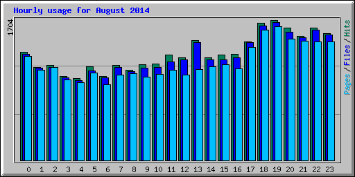 Hourly usage for August 2014