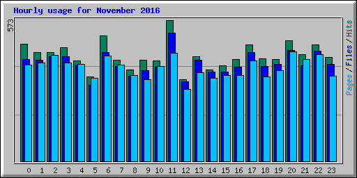Hourly usage for November 2016
